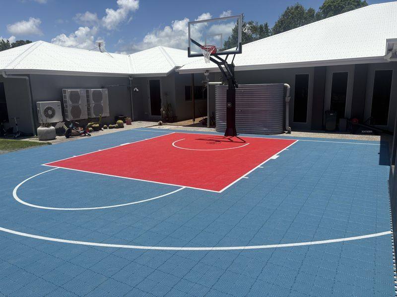 Completed basketball court, Mackay